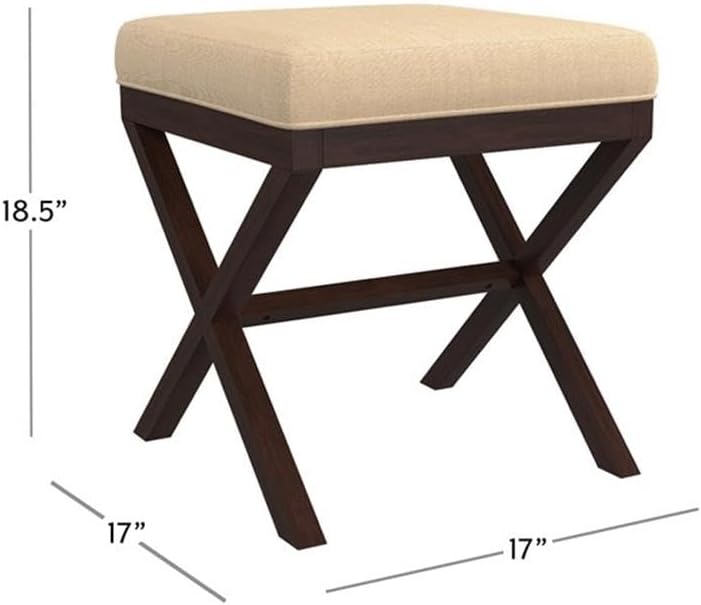 Hillsdale Morgan Upholstered Backless Vanity Stool for Make up Room or Bathroom, Espresso