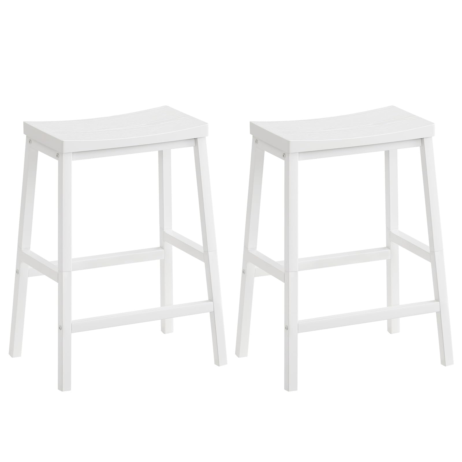 HOOBRO Bar Stools, Set of 2 Bar Chairs, 23.6 Inch Saddle Stools, Kitchen Counter Seat with Footrests, Industrial Barstools for Dining Room, Kitchen, Counter, Rustic Brown and Black BF02MD01