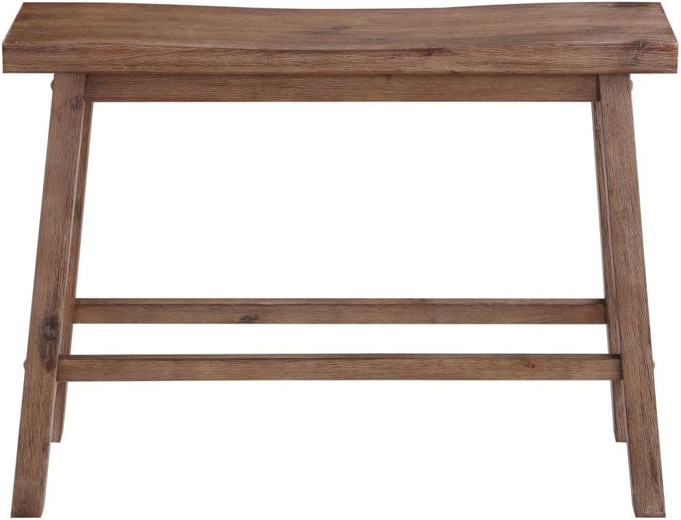 Boraam Sonoma Saddle Bench, 24-Inch, Barnwood Wire-Brush, Model:75025