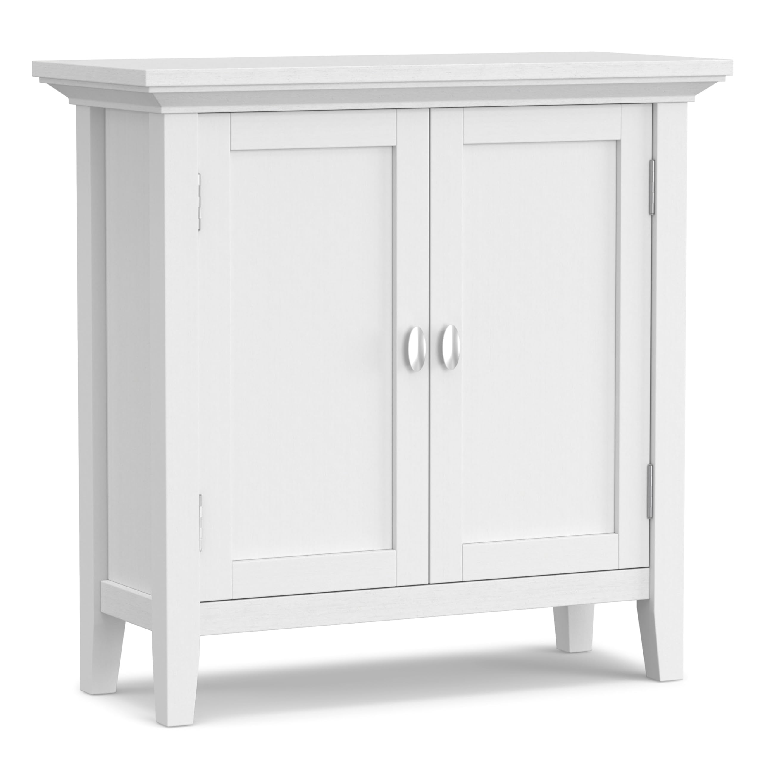 SIMPLIHOME Redmond SOLID WOOD 32 inch Wide Transitional Low Storage Cabinet in Rustic Natural Aged Brown for the Living Room, Entryway and Family Room