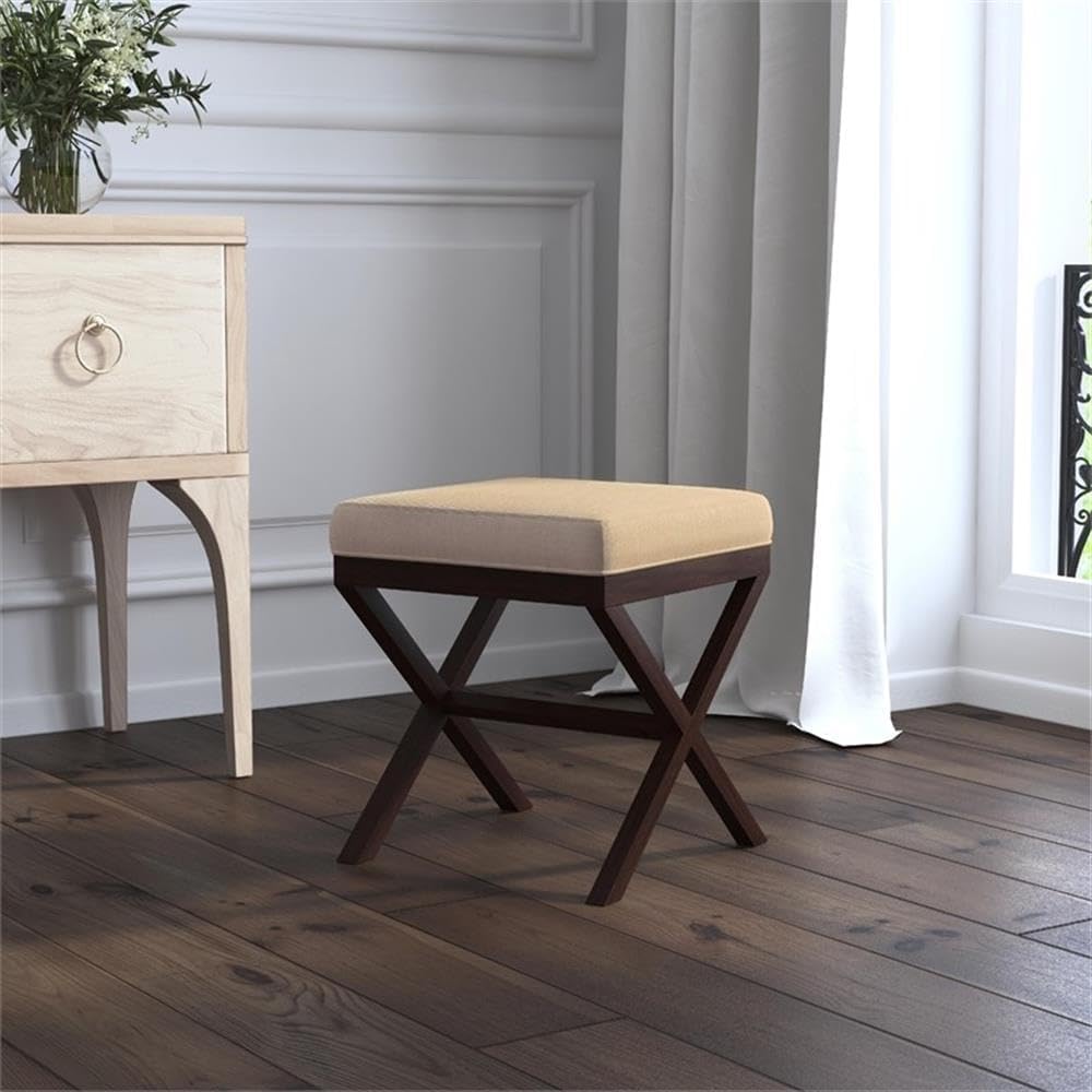 Hillsdale Morgan Upholstered Backless Vanity Stool for Make up Room or Bathroom, Espresso