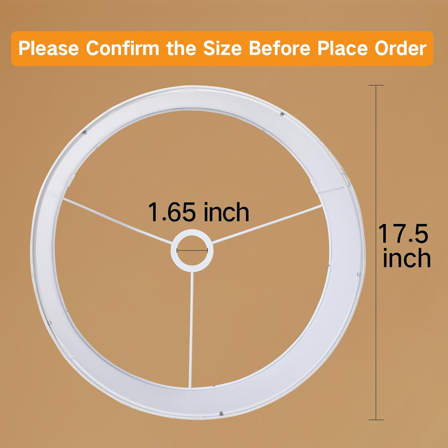 OUTON Beige Large Drum Lamp Shades for Floor Lamps, 17.5" Top x 17.5" Bottom x 10" High, Easy to Assemble, Replacement Linen Lampshades for Table Lamps & Bedside Lamps (1.65" Spider)