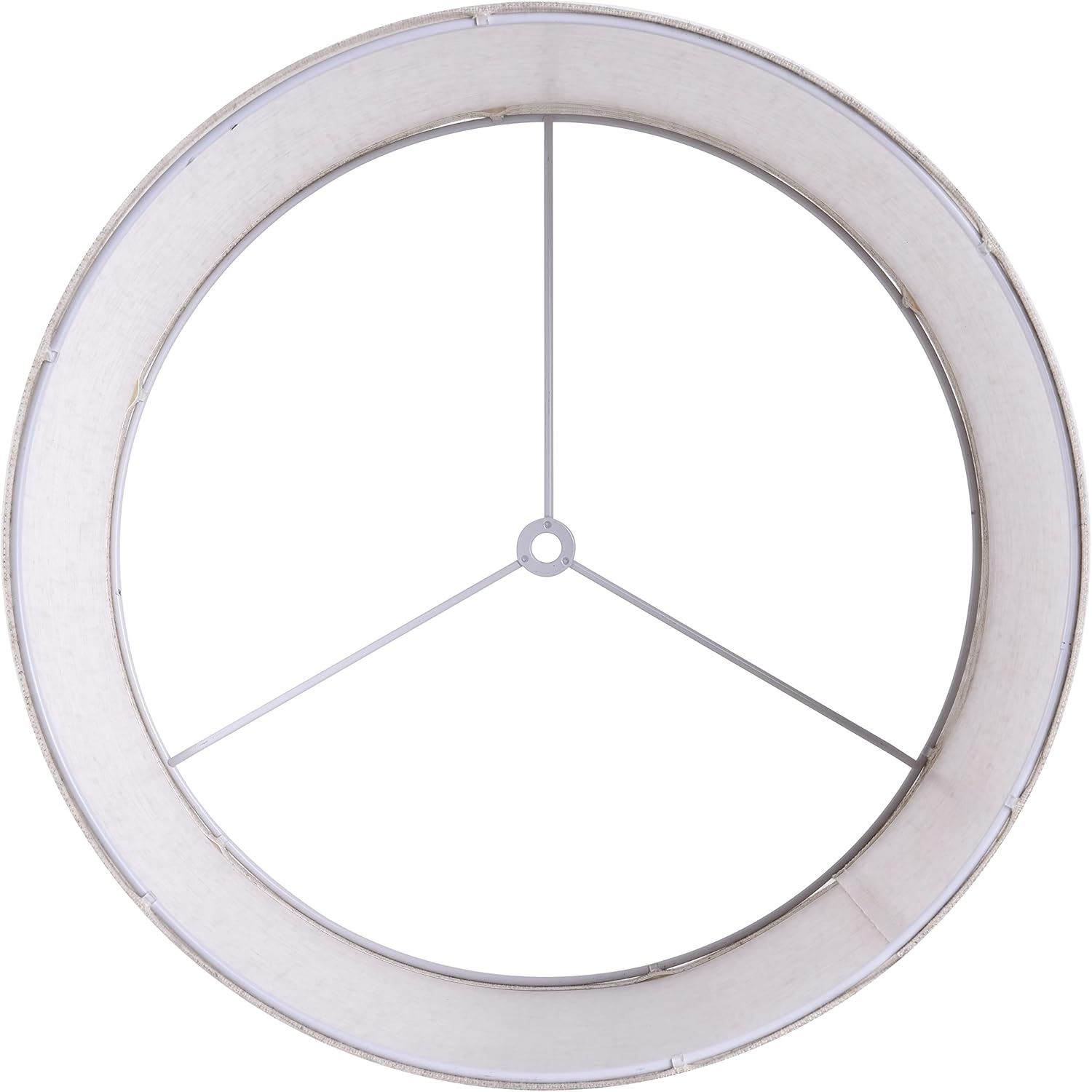 Set of 2 Drum Lampshades for Table, Floor & Bedside Lamps - 13 * 13 * 10 inch, Medium Beige Gray Shades - Natural Fabric Spider Fitter - Modern & Rustic Interiors - By GO&SO Assembly Required