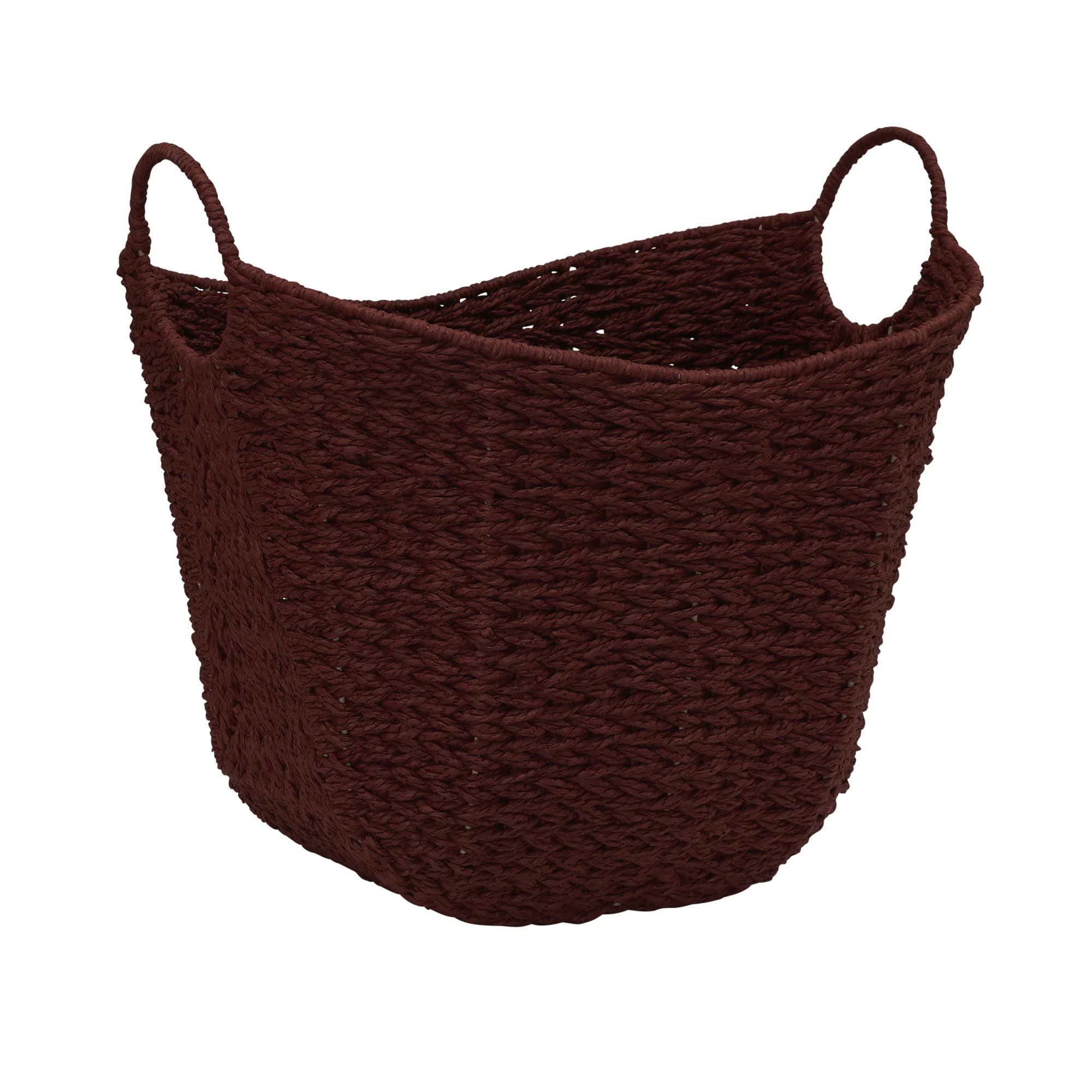 Household Essentials ML-4002 Tall Water Hyacinth Wicker Basket with Handles | Natural, Brown, Natural