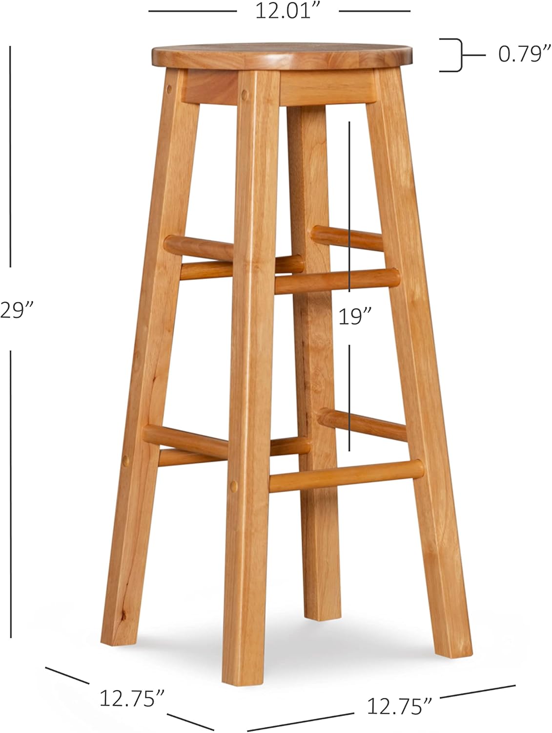 Linon 29-Inch Barstool With Round Seat