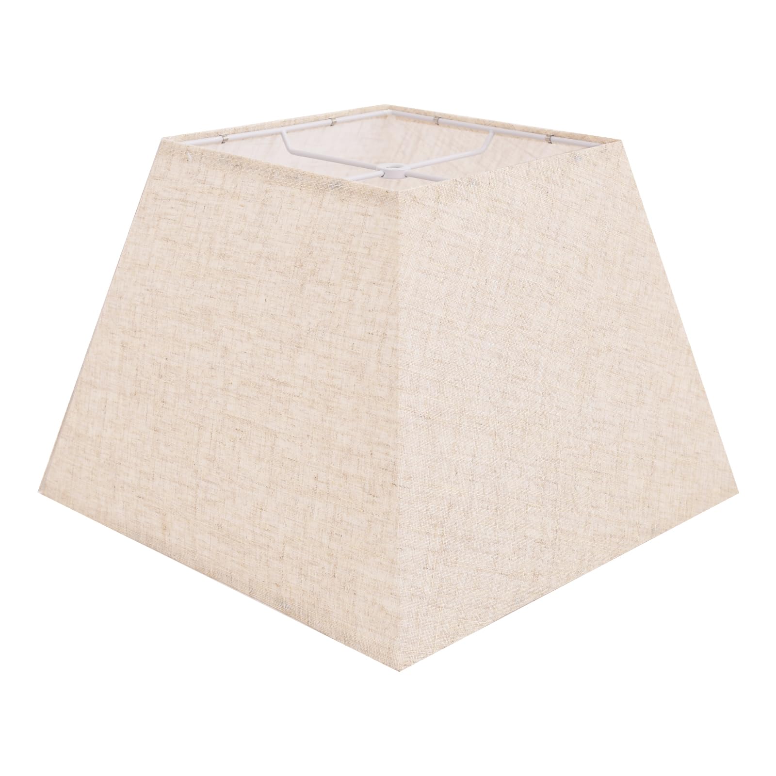 Beige Lamp Shade, 8''x8''Top 13''x13''Bottom 10'' Height, Square Lampshade Replacement Lamp Shade Natural Linen Hand Crafted for Table Lamps Floor Lamps Pendent Light, Assembly Required