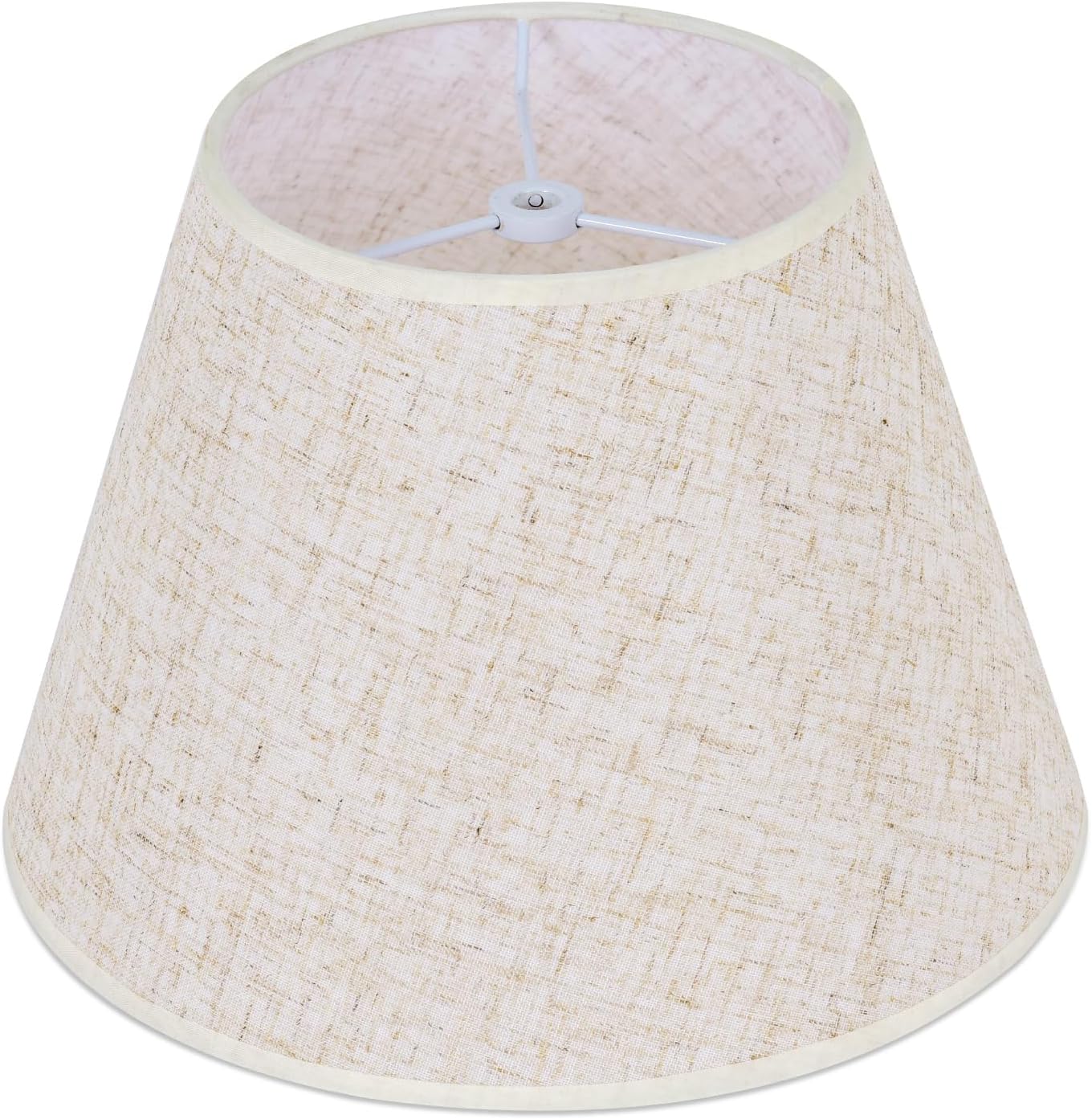 Beige Linen Barrel Lamp Shade for Table Lamps,6" Top x 10" Bottom x 7" High Small Lamp Shade,Beige Modern Fabric Lampshade,Replaceable Spider Fitter Home Decor Shade