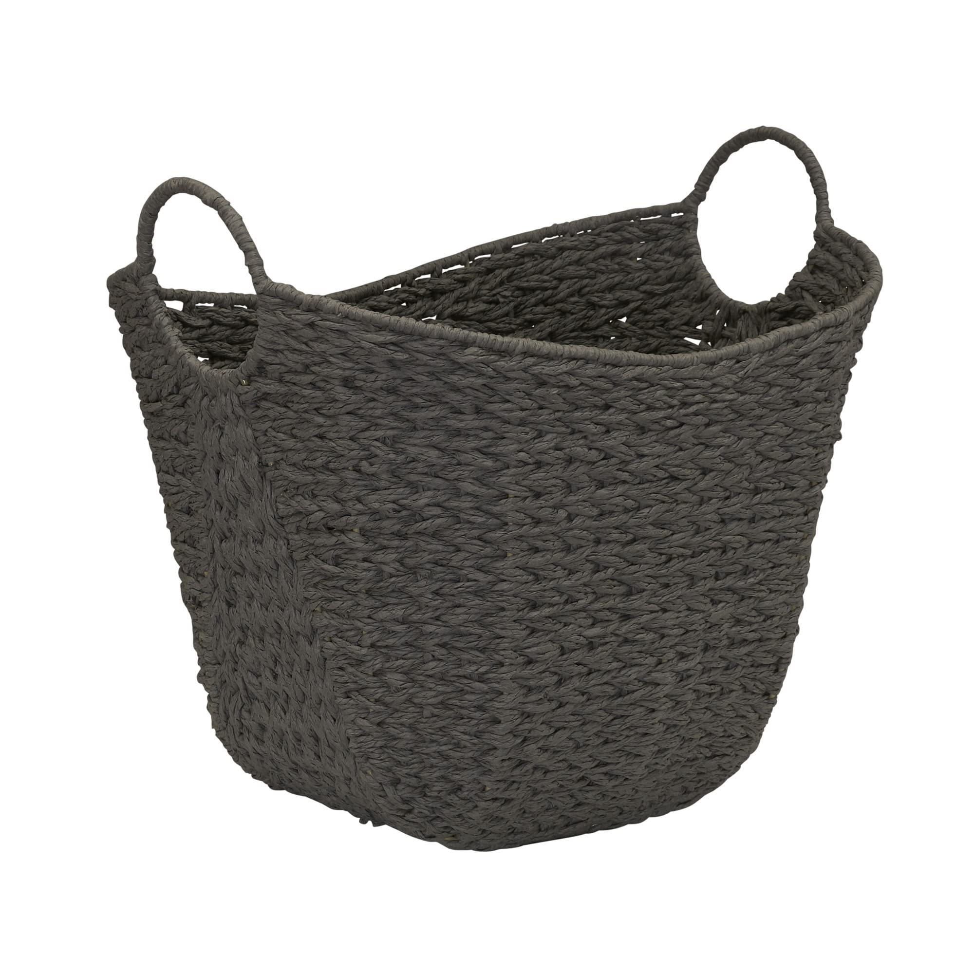 Household Essentials ML-4002 Tall Water Hyacinth Wicker Basket with Handles | Natural, Brown, Natural