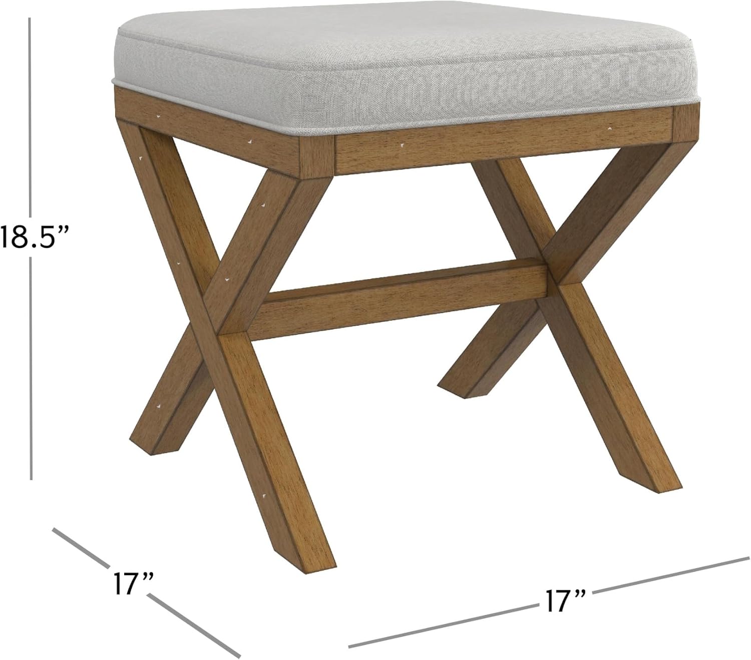 Hillsdale Somerset Backless Wood Vanity Stool for Makeup Room or Bathroom, Dark Driftwood