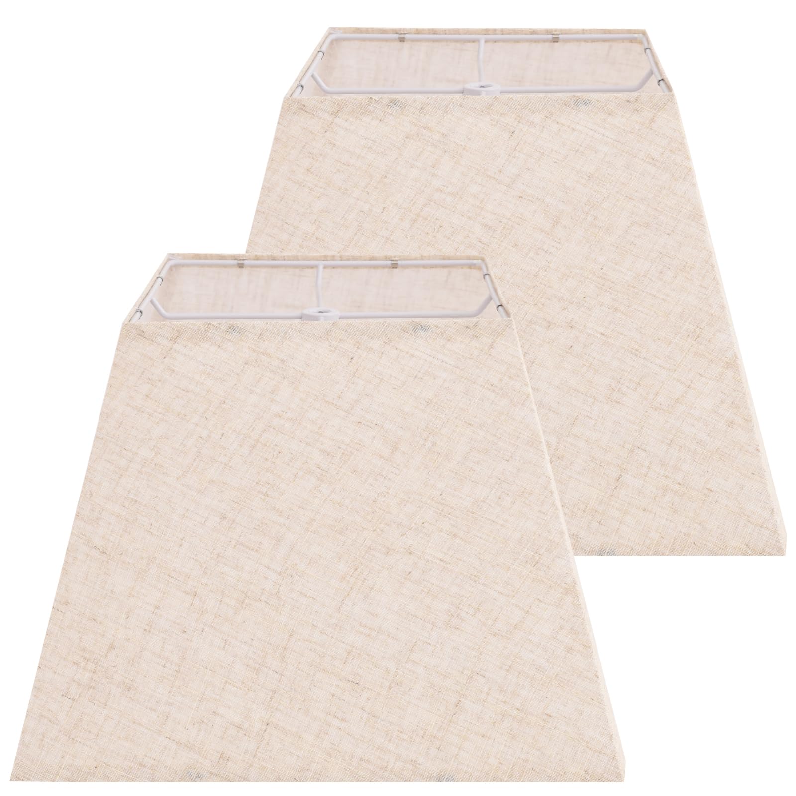 Beige Lamp Shade, 8''x8''Top 13''x13''Bottom 10'' Height, Square Lampshade Replacement Lamp Shade Natural Linen Hand Crafted for Table Lamps Floor Lamps Pendent Light, Assembly Required