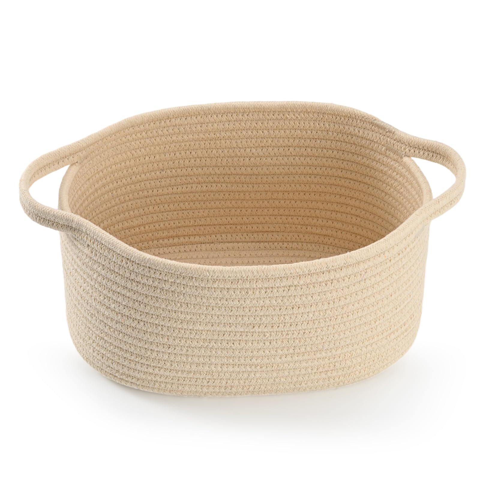 Cute Woven Easter Basket with Handle, Baskets for Gifts Empty, Present Containers for Raffle Baby Shower Burr Basket, Decorative Organizer Box for Storage Baby Toy, 13" D x 8" W x 6" H