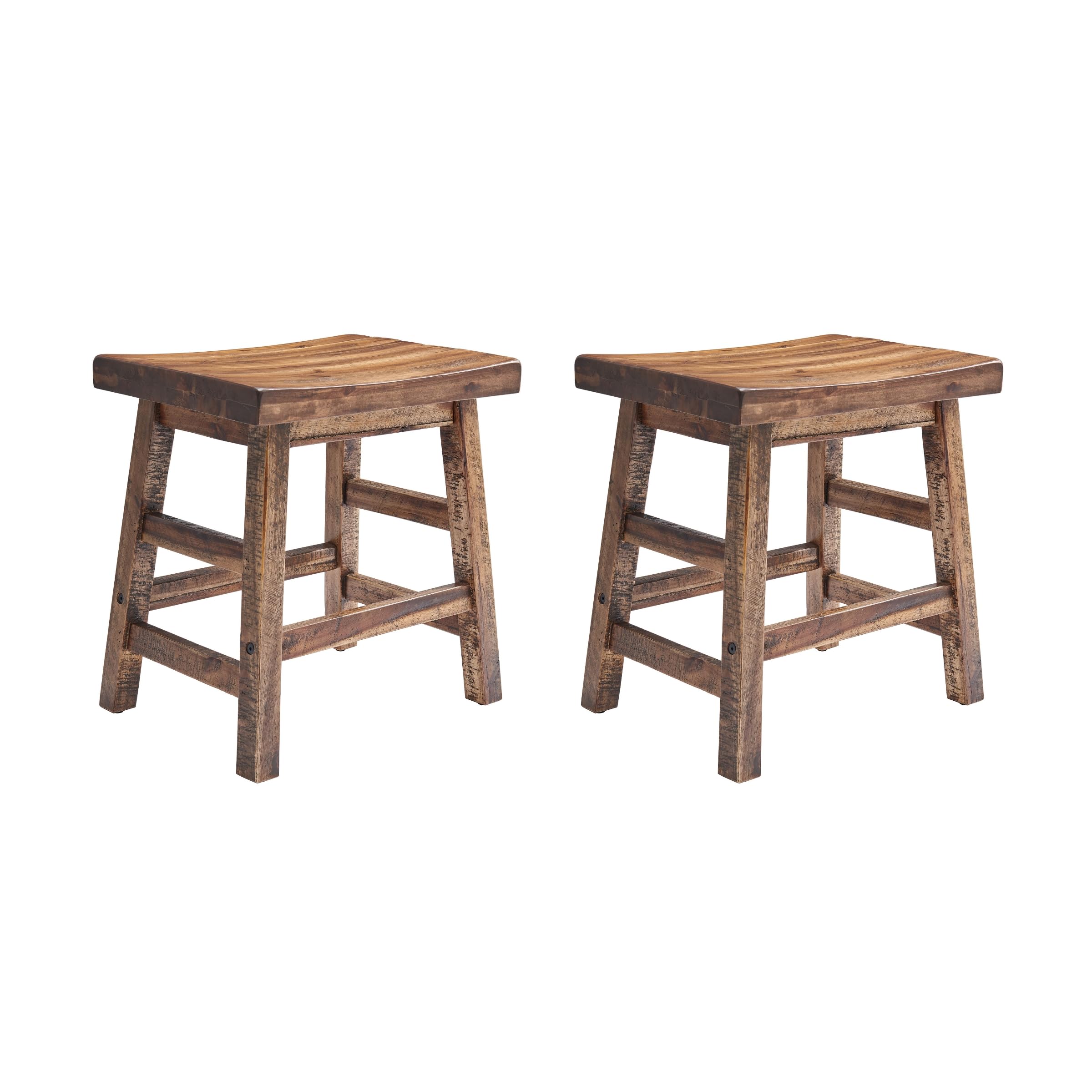 Alaterre Furniture Durango 20-Inch Tall Industrial Wood Dining Stool - Table or Extra Seat - Unique Rustic Industrial Style and Comfort - Farmhouse, Solid Wood Furniture