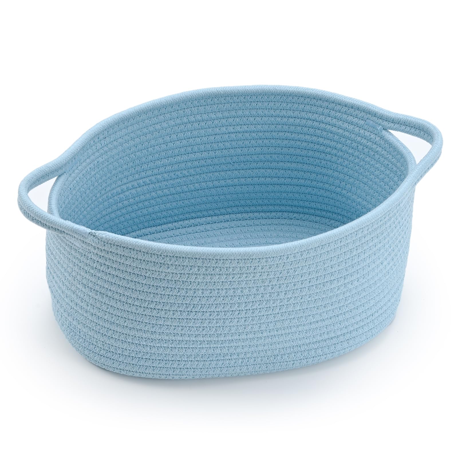 Cute Woven Easter Basket with Handle, Baskets for Gifts Empty, Present Containers for Raffle Baby Shower Burr Basket, Decorative Organizer Box for Storage Baby Toy, 13" D x 8" W x 6" H