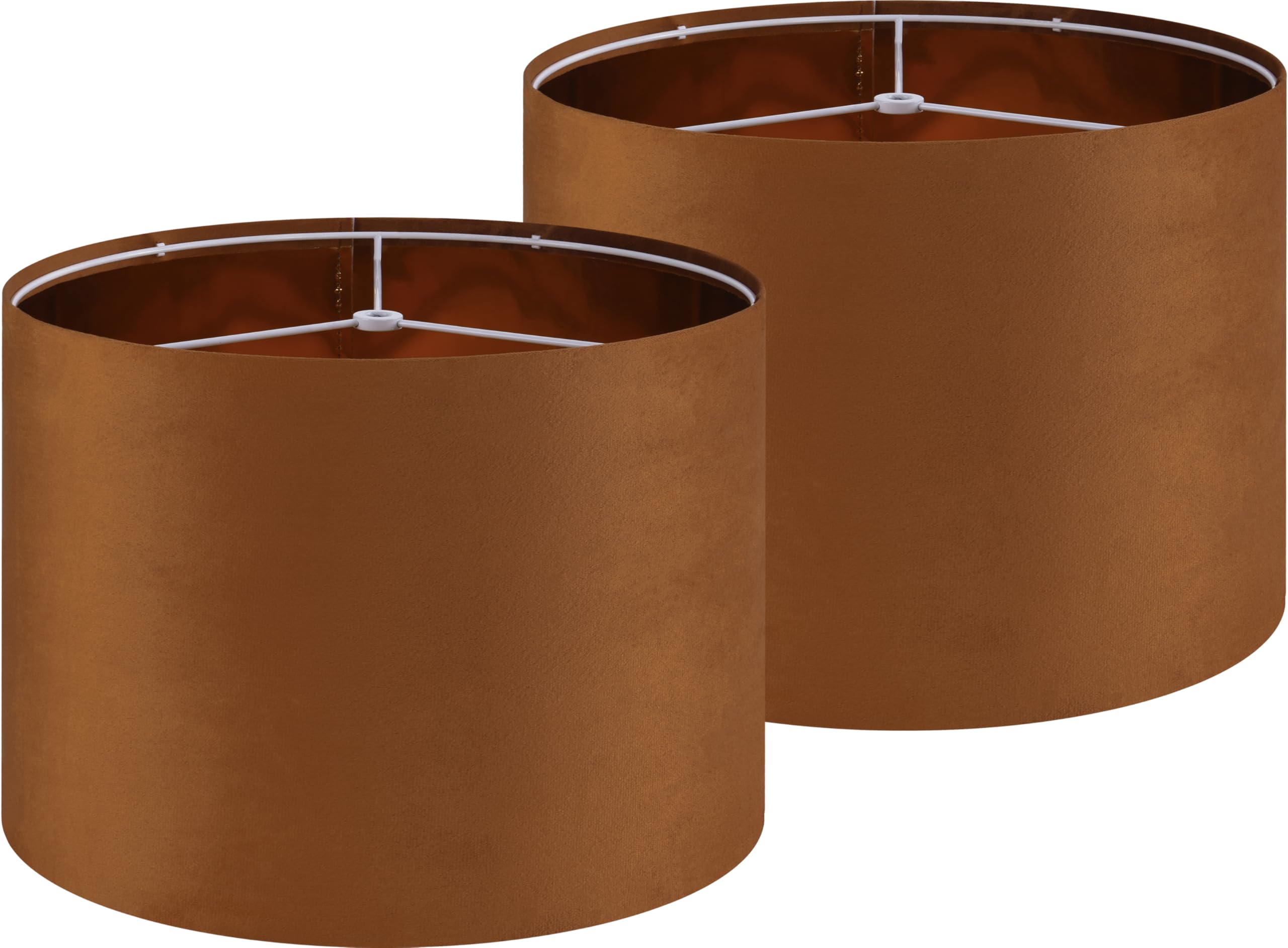 GO&SO Natural Linen Medium Drum Lamp Shades 13" Top x 13" Bottom x 10" High (Spider) Modern Beige Gray Lampshade for Table Lamps Bedside Lamps -Assembly Required - By GO&SO