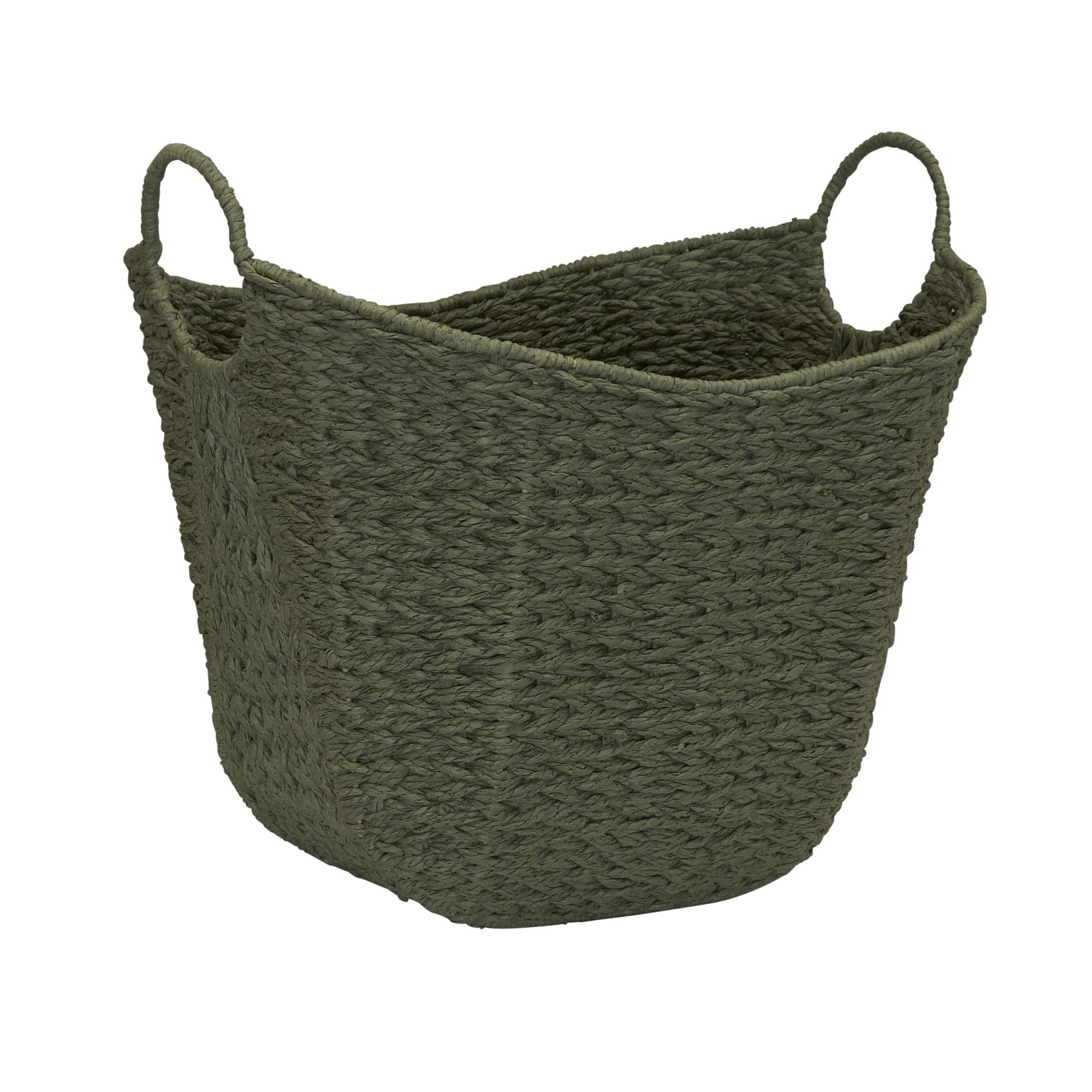 Household Essentials ML-4002 Tall Water Hyacinth Wicker Basket with Handles | Natural, Brown, Natural