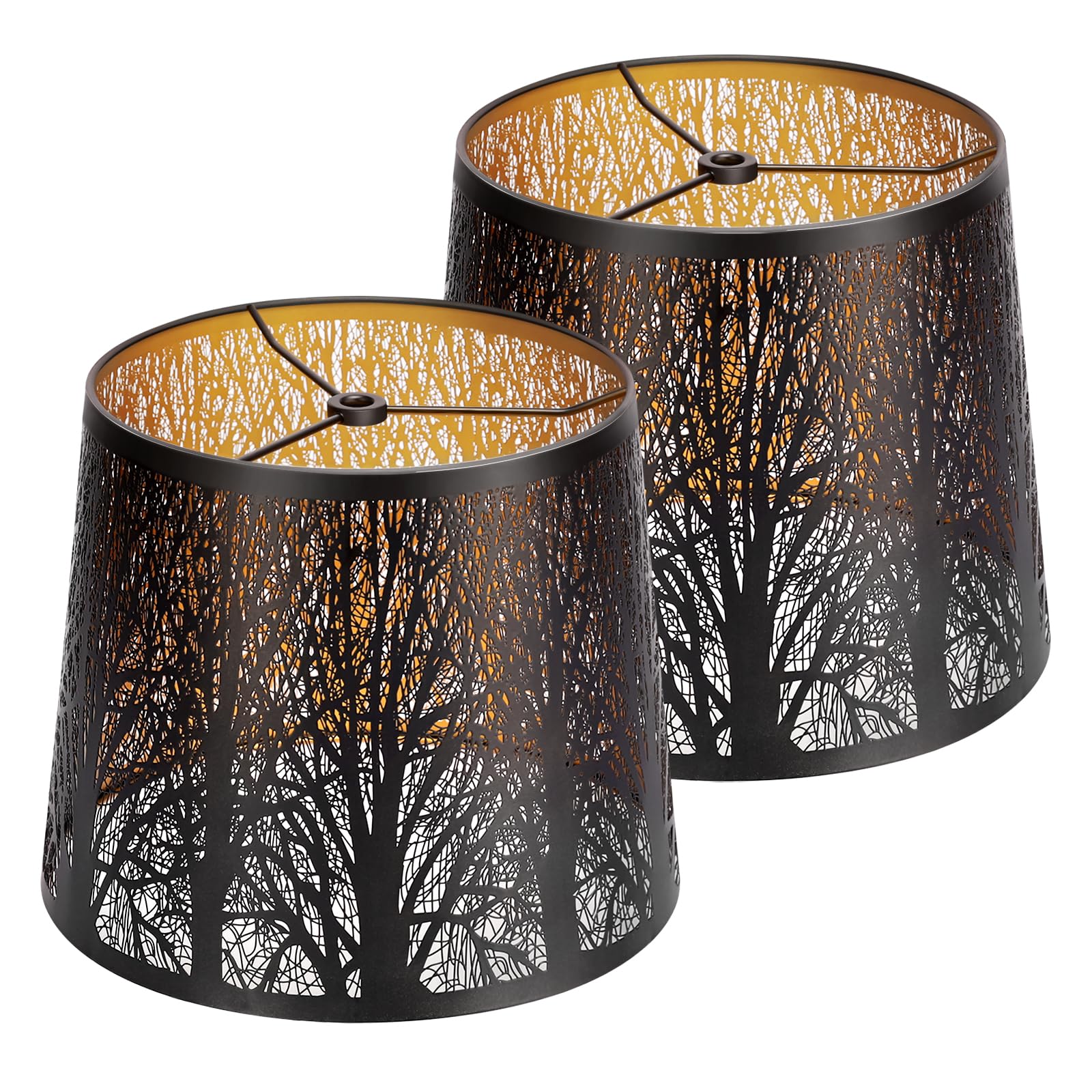 Lamp shades Set of 2, Drum Lamp shades 11" Top x 13" Bottom x 10" High,Medium Lampshades,Natural Linen Lamp Shades for Table Lamp & Floor Lamp - Lampshades Replacement (Beige)