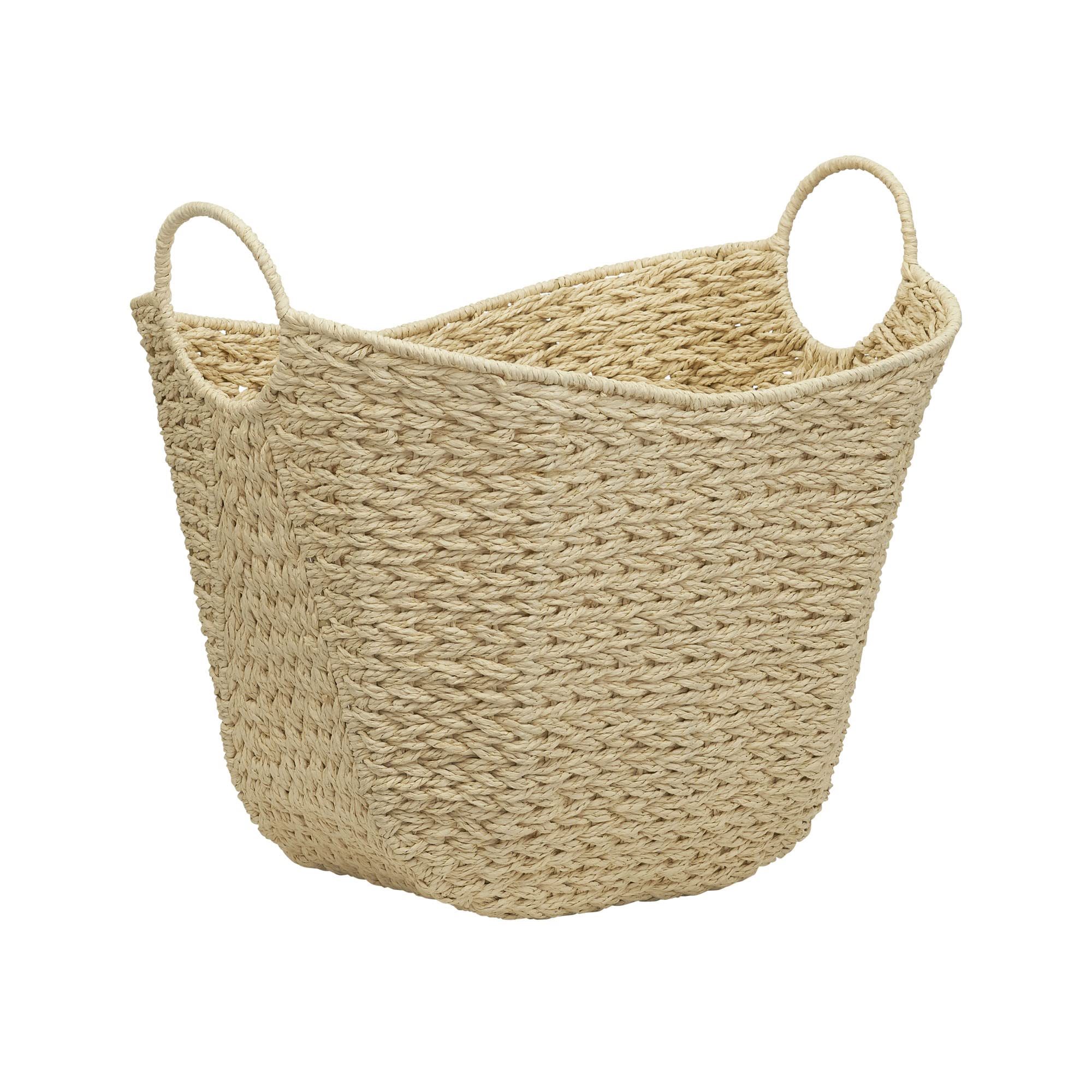 Household Essentials ML-4002 Tall Water Hyacinth Wicker Basket with Handles | Natural, Brown, Natural
