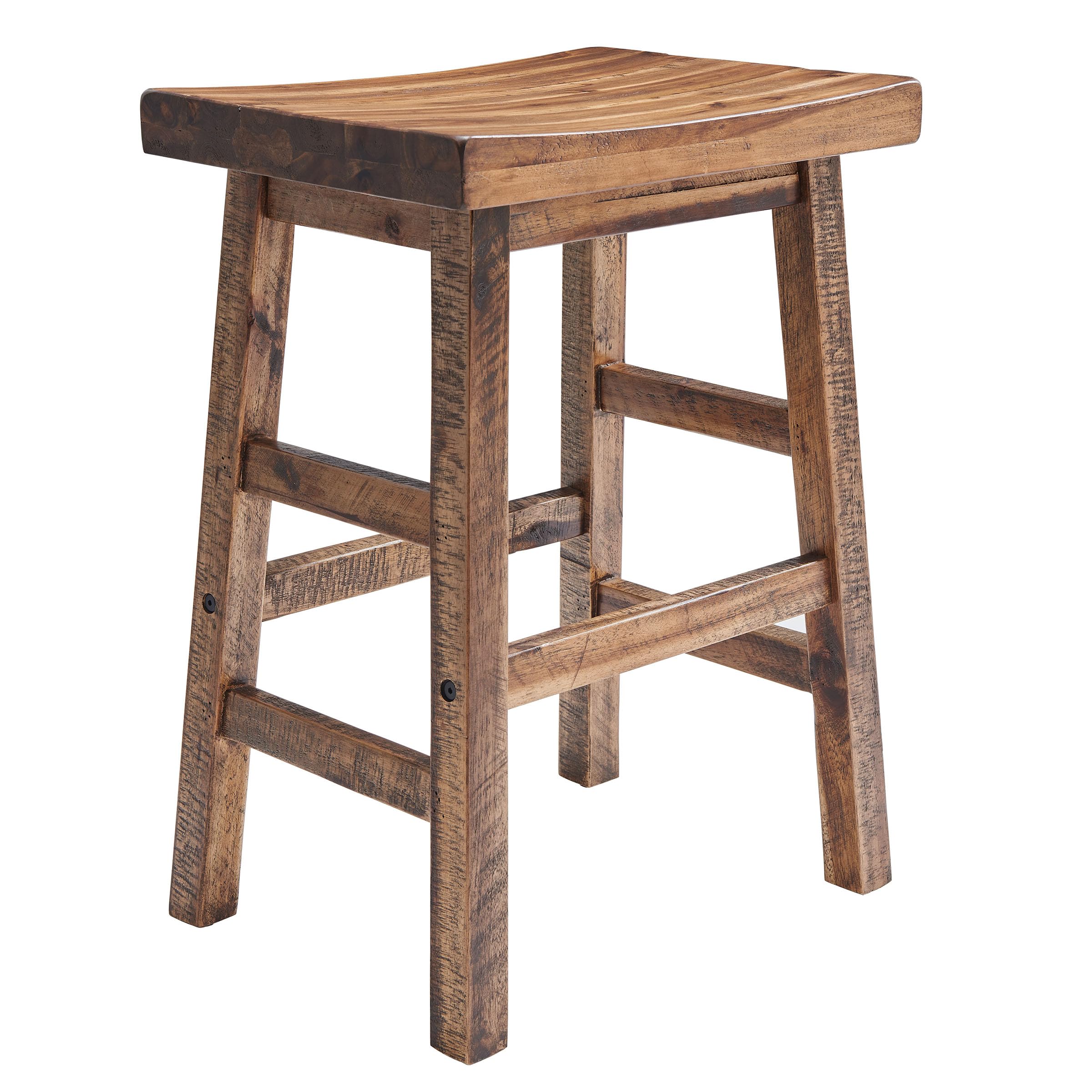 Alaterre Furniture Durango 20-Inch Tall Industrial Wood Dining Stool - Table or Extra Seat - Unique Rustic Industrial Style and Comfort - Farmhouse, Solid Wood Furniture