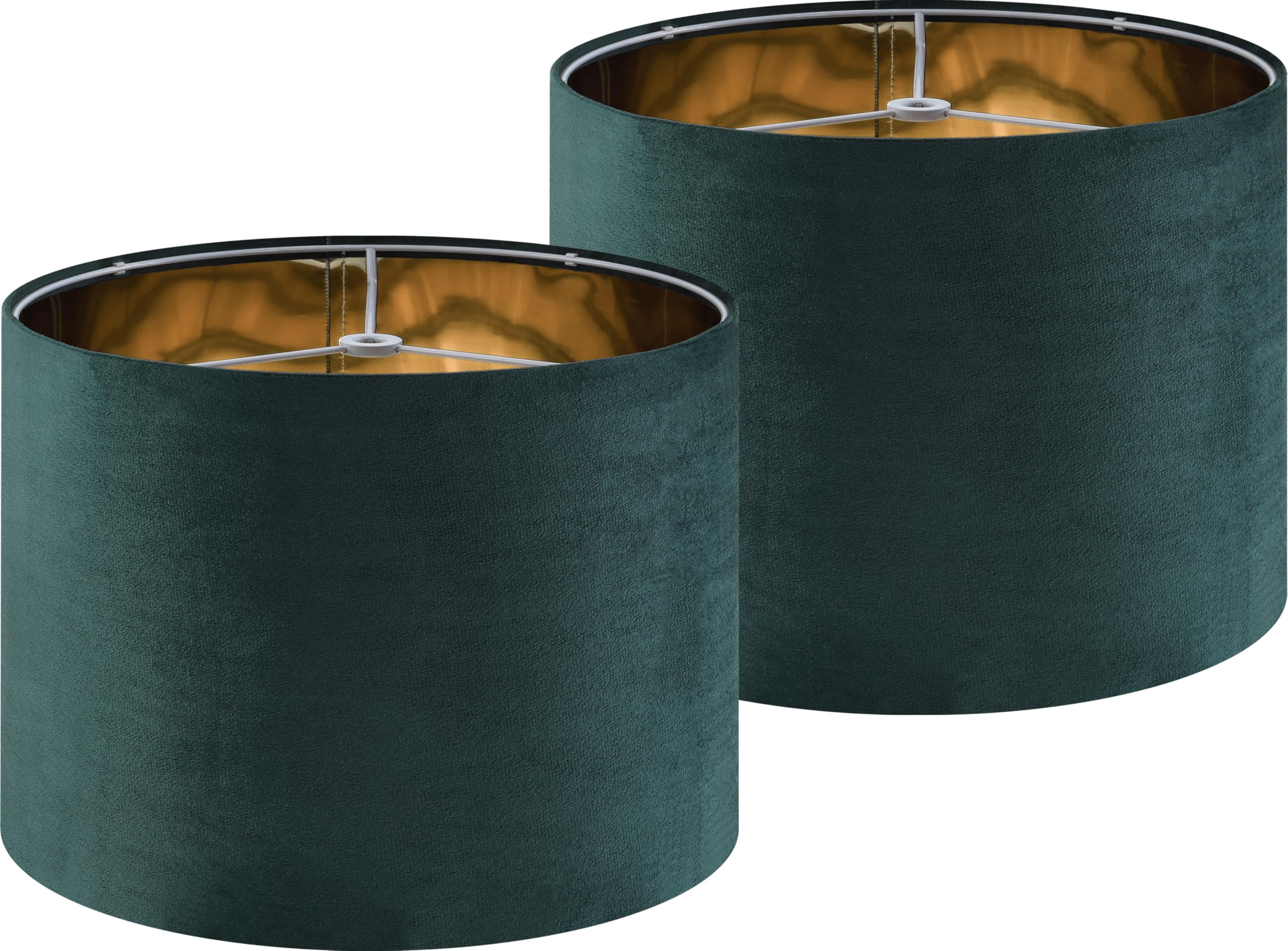 GO&SO Natural Linen Medium Drum Lamp Shades 13" Top x 13" Bottom x 10" High (Spider) Modern Beige Gray Lampshade for Table Lamps Bedside Lamps -Assembly Required - By GO&SO