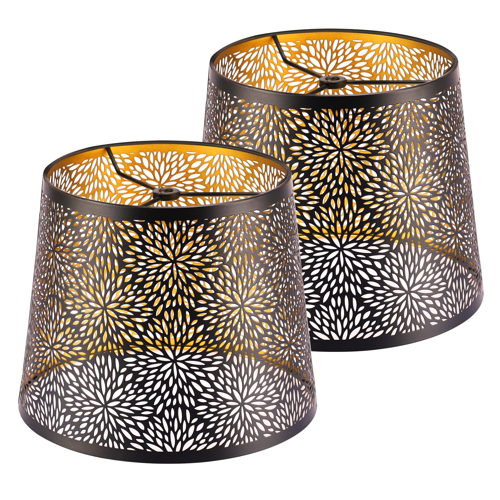 Lamp shades Set of 2, Drum Lamp shades 11" Top x 13" Bottom x 10" High,Medium Lampshades,Natural Linen Lamp Shades for Table Lamp & Floor Lamp - Lampshades Replacement (Beige)