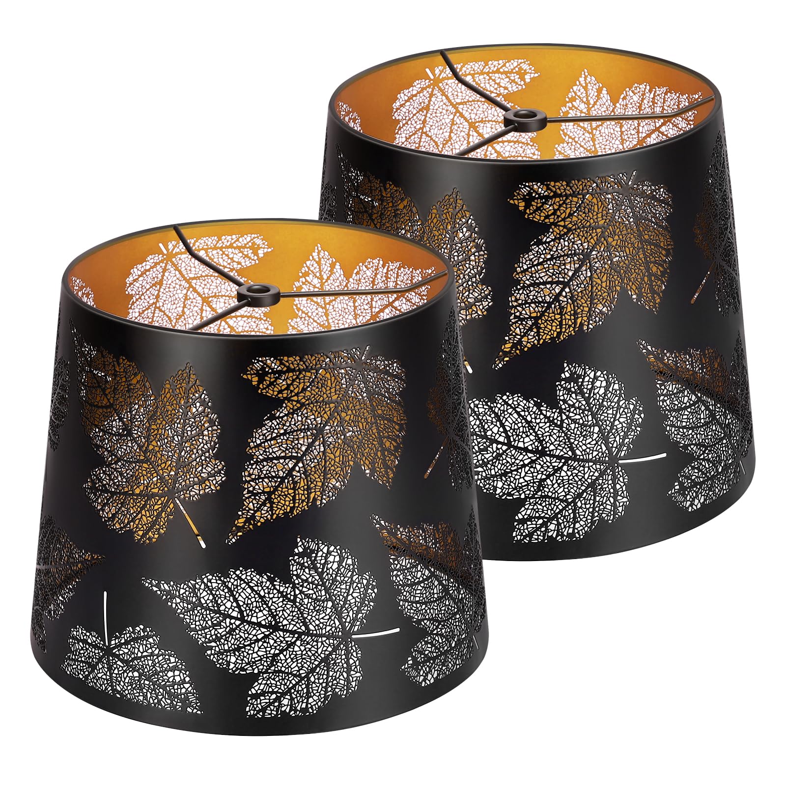 Lamp shades Set of 2, Drum Lamp shades 11" Top x 13" Bottom x 10" High,Medium Lampshades,Natural Linen Lamp Shades for Table Lamp & Floor Lamp - Lampshades Replacement (Beige)