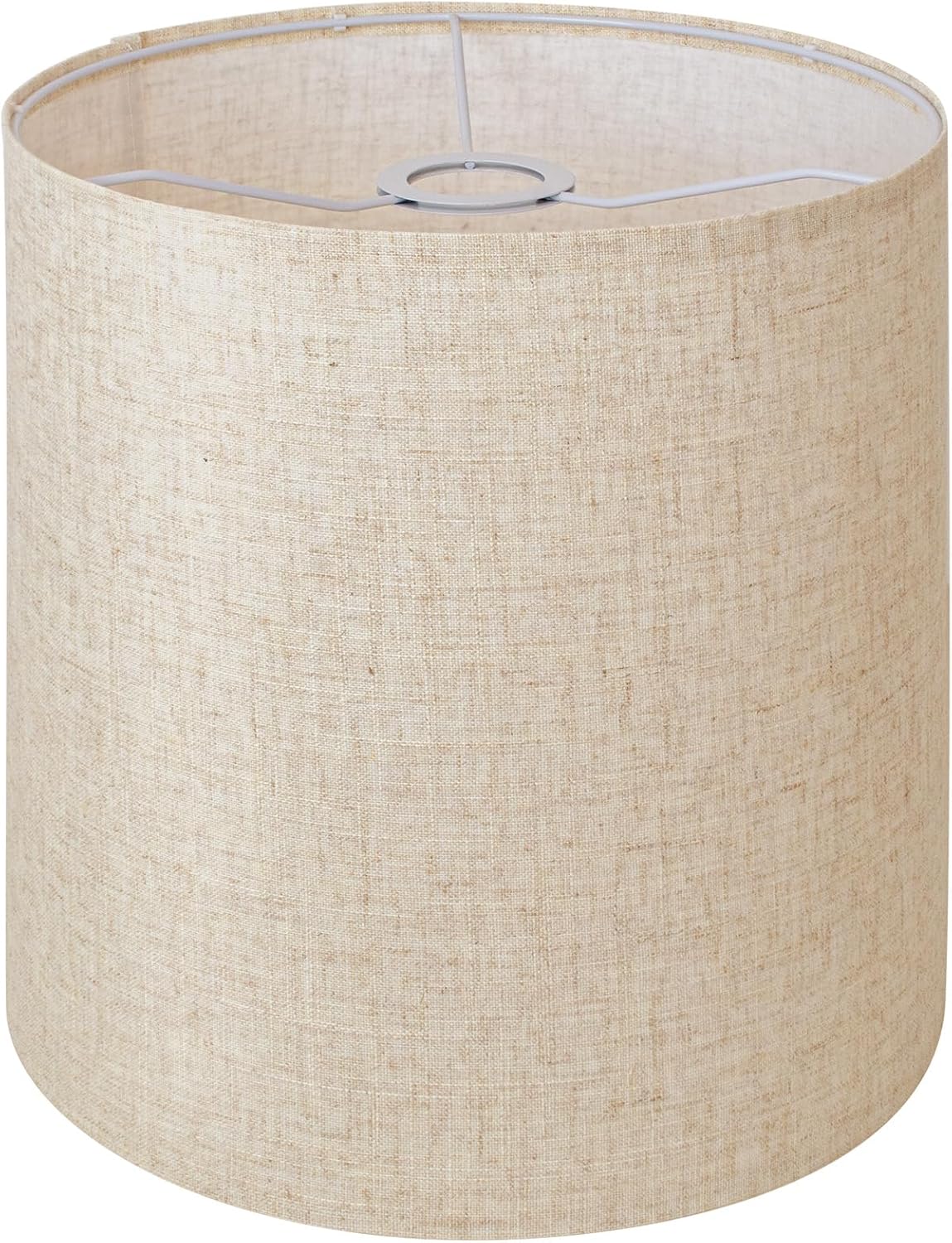 Beige Linen Tall Drum Lampshade, 11" Top x 11" Bottom x 12" High Lamp Shade, Lamp Shade Replacement for Table and Floor Lamps, Pendant Light，Handcrafted Lampshade，Easy Assembly