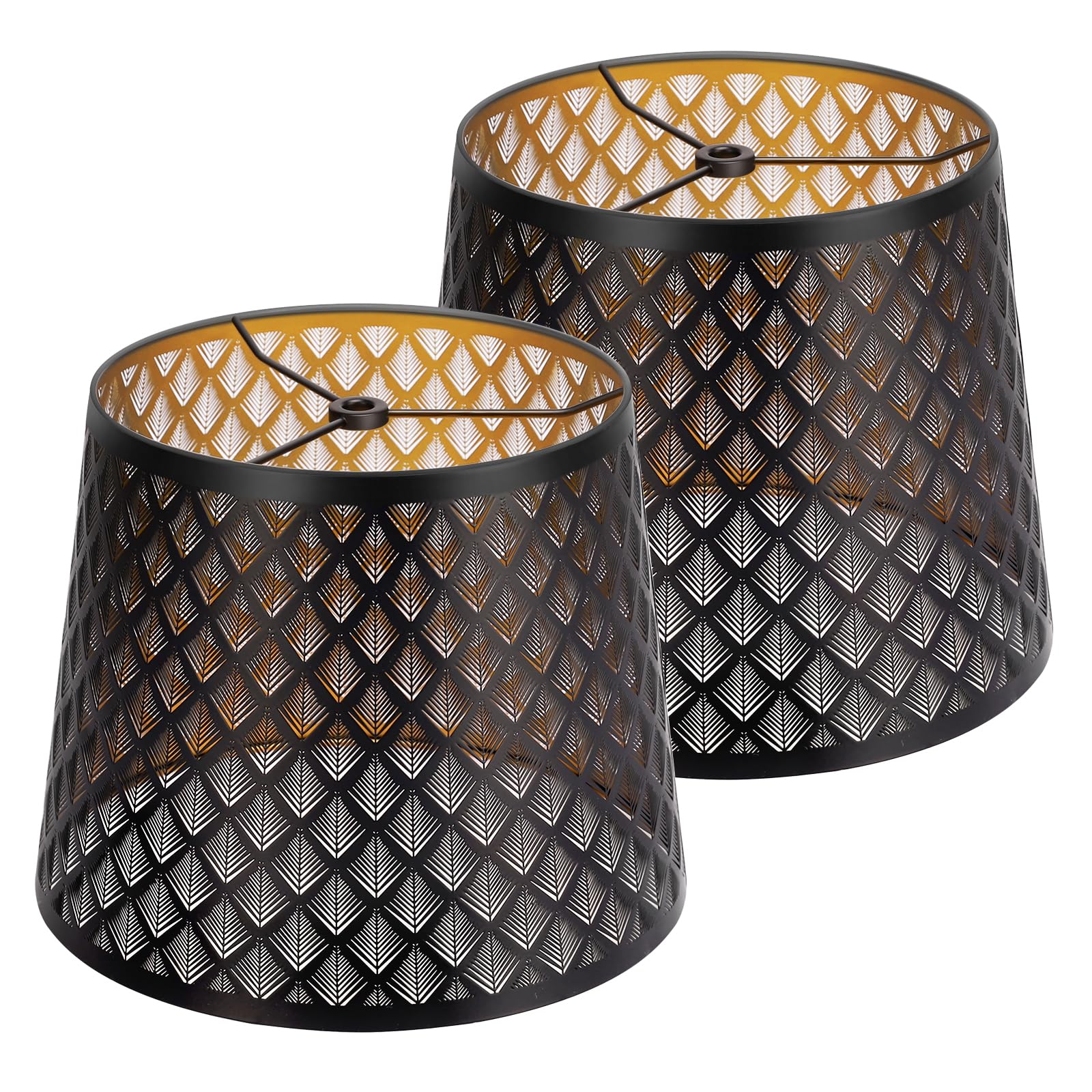 Lamp shades Set of 2, Drum Lamp shades 11" Top x 13" Bottom x 10" High,Medium Lampshades,Natural Linen Lamp Shades for Table Lamp & Floor Lamp - Lampshades Replacement (Beige)