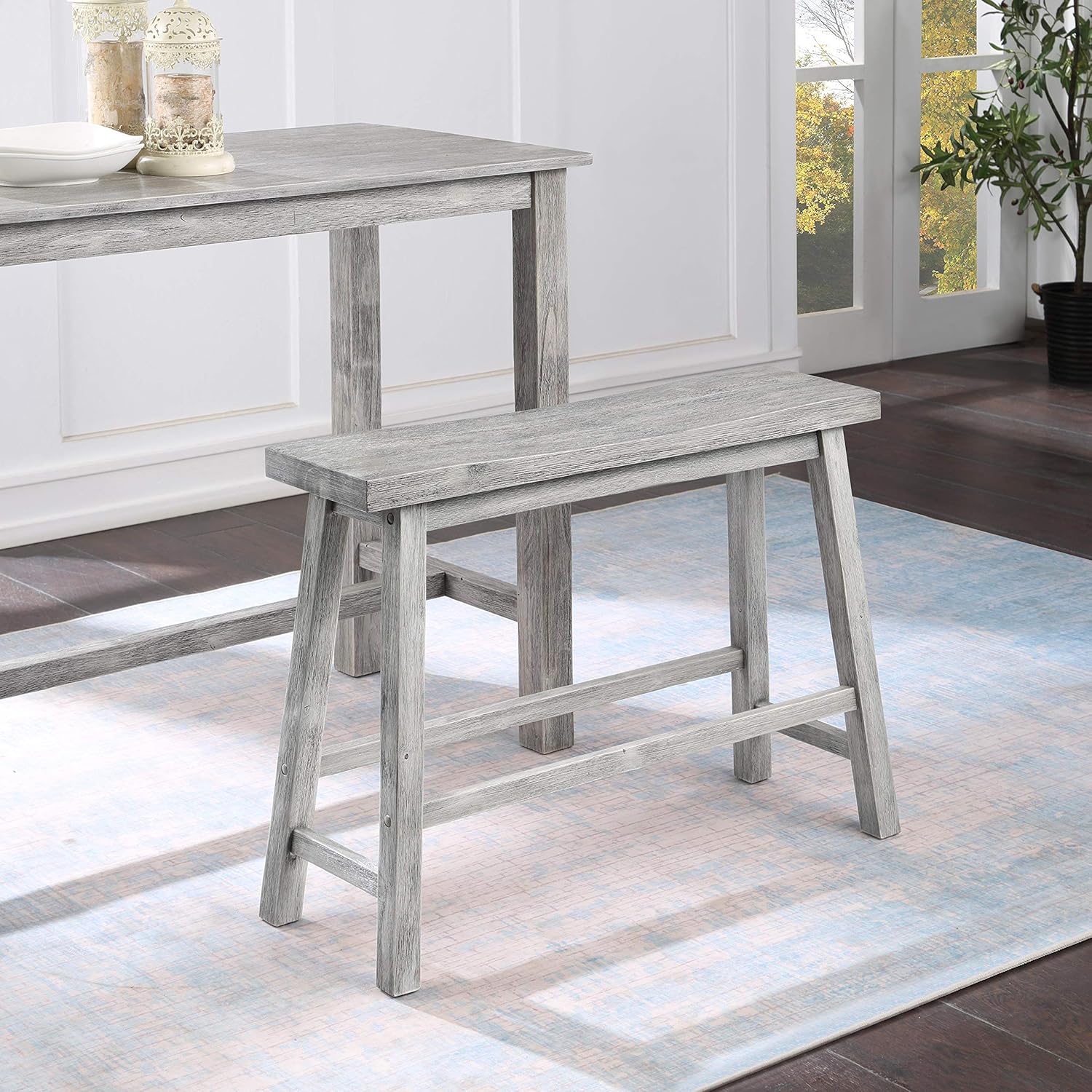 Boraam Sonoma Counter Height Backless Bench - Storm Gray Wire-Brush