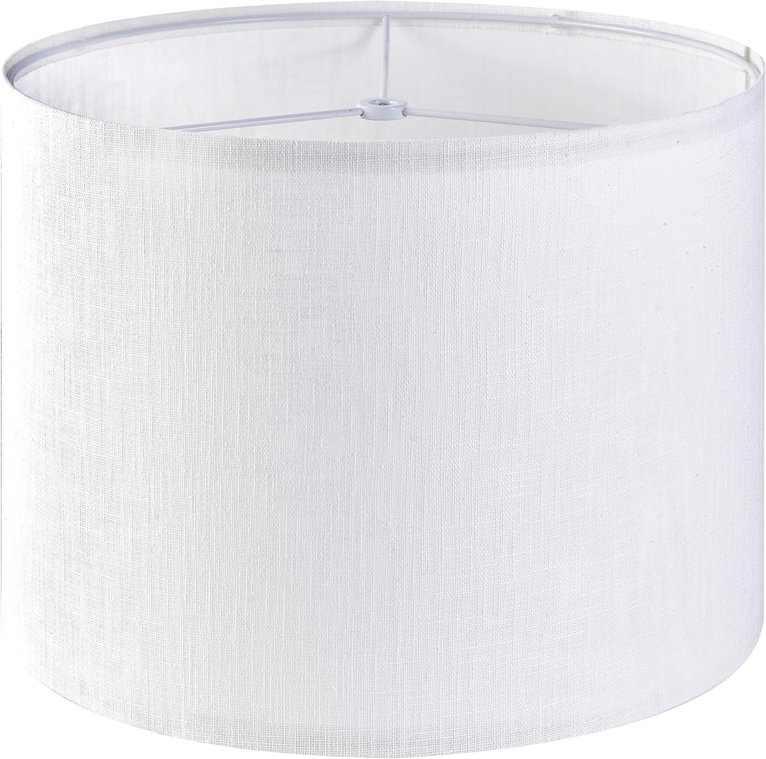 GO&SO White Textured Drum lampshade Medium Lamp Shade 13" Top x 13" Bottom x 10" High (Spider) Modern Linen Lamp Shades for Table Lamp Bedside Lamp Natural Linen Replacement Assembly is Required