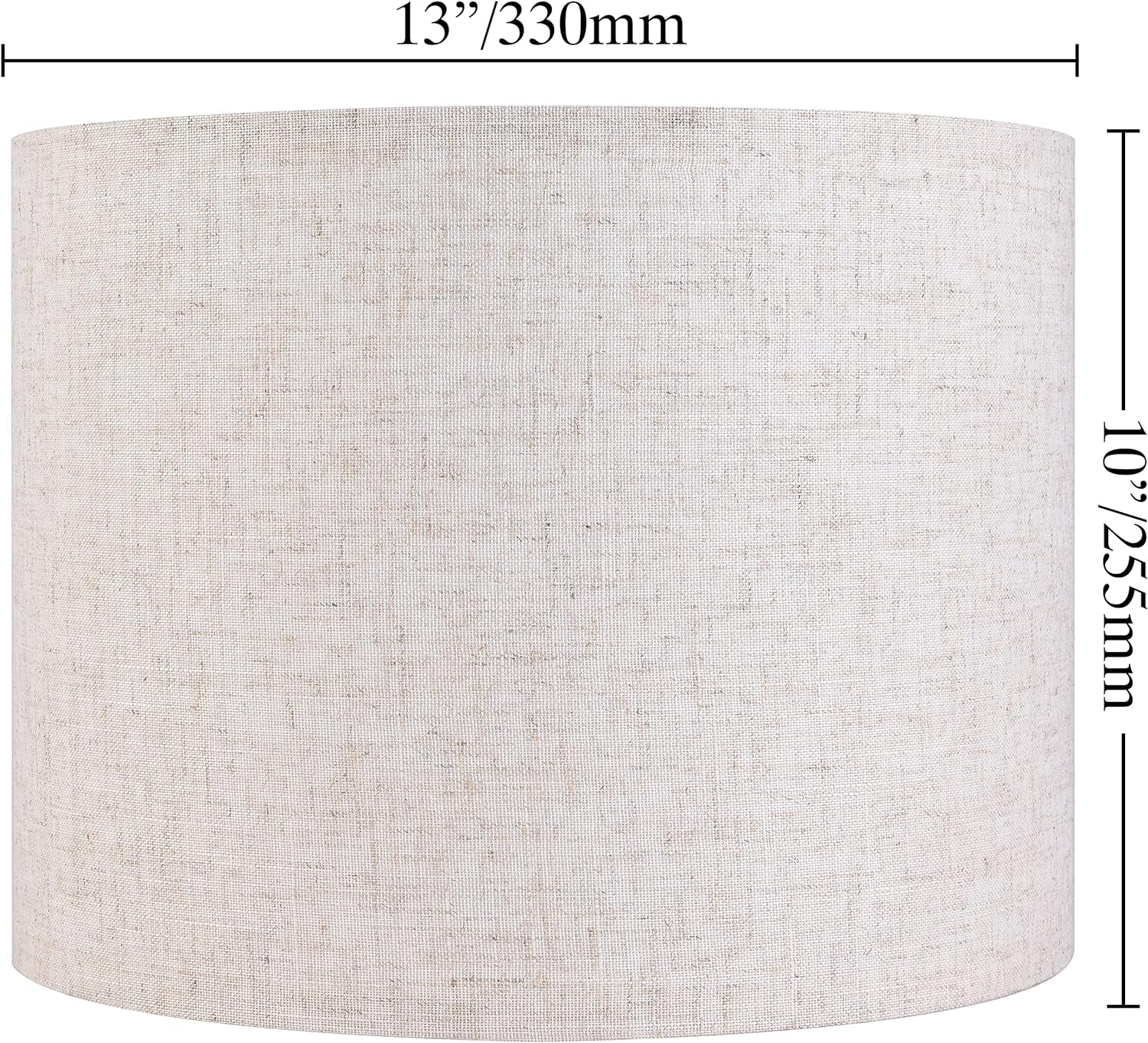Set of 2 Drum Lampshades for Table, Floor & Bedside Lamps - 13 * 13 * 10 inch, Medium Beige Gray Shades - Natural Fabric Spider Fitter - Modern & Rustic Interiors - By GO&SO Assembly Required