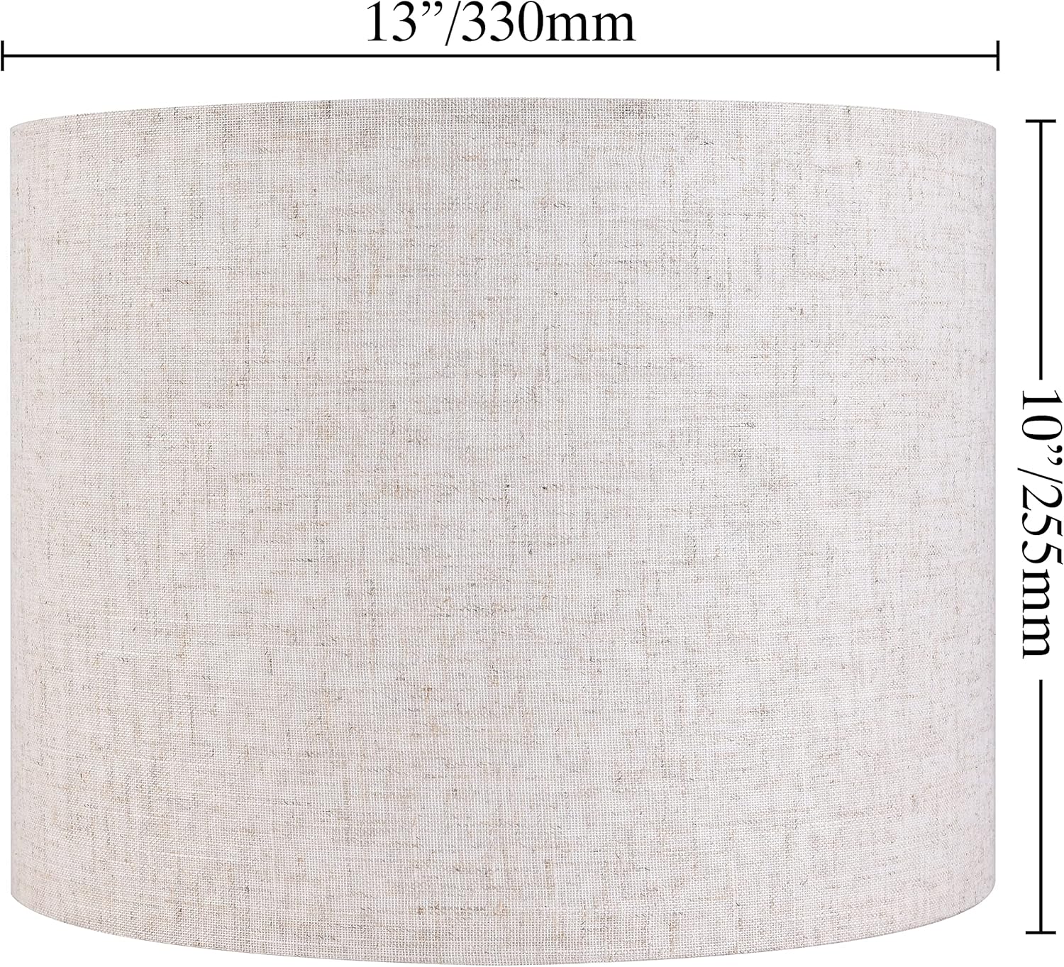 GO&SO Natural Linen Medium Drum Lamp Shades 13" Top x 13" Bottom x 10" High (Spider) Modern Beige Gray Lampshade for Table Lamps Bedside Lamps -Assembly Required - By GO&SO