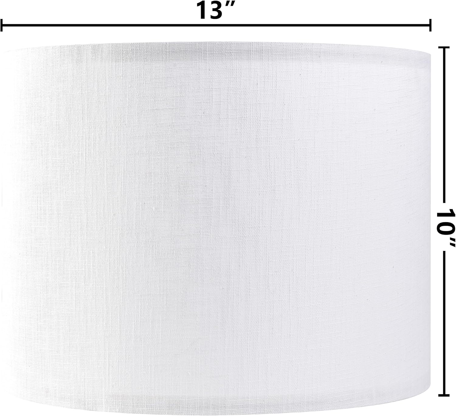 GO&SO White Textured Drum lampshade Medium Lamp Shade 13" Top x 13" Bottom x 10" High (Spider) Modern Linen Lamp Shades for Table Lamp Bedside Lamp Natural Linen Replacement Assembly is Required