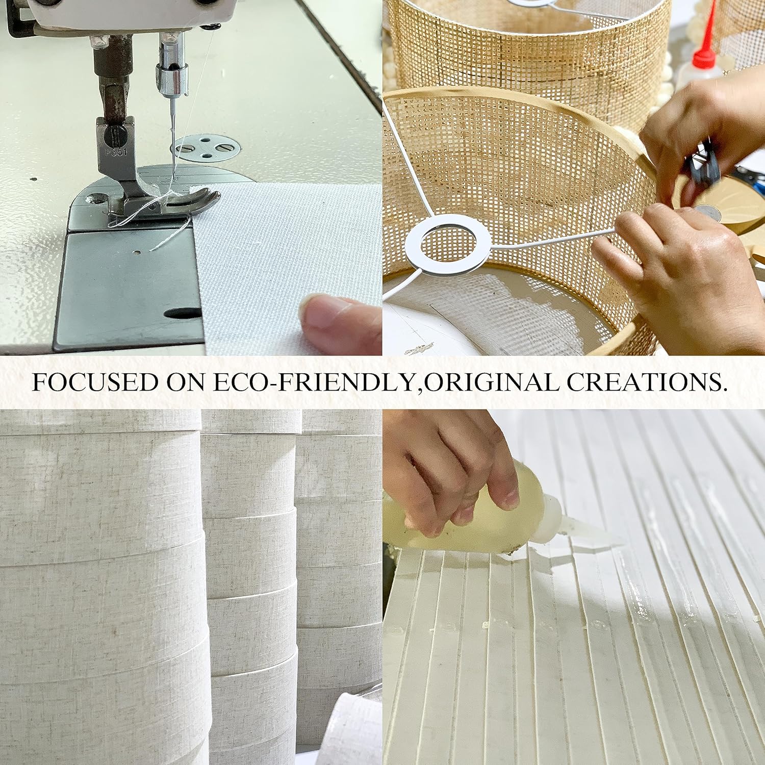 GO&SO Natural Linen Medium Drum Lamp Shades 13" Top x 13" Bottom x 10" High (Spider) Modern Beige Gray Lampshade for Table Lamps Bedside Lamps -Assembly Required - By GO&SO