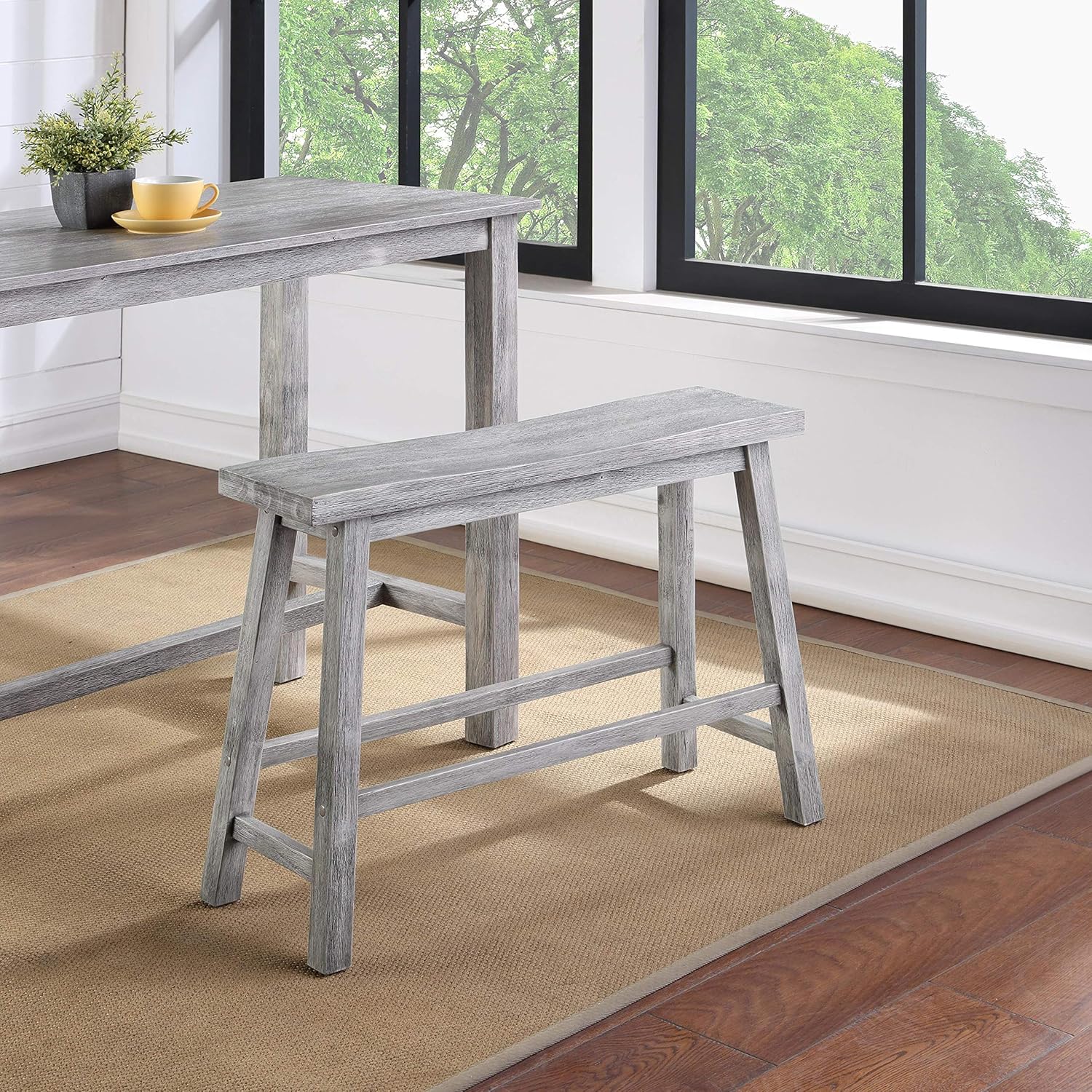 Boraam Sonoma Counter Height Backless Bench - Storm Gray Wire-Brush