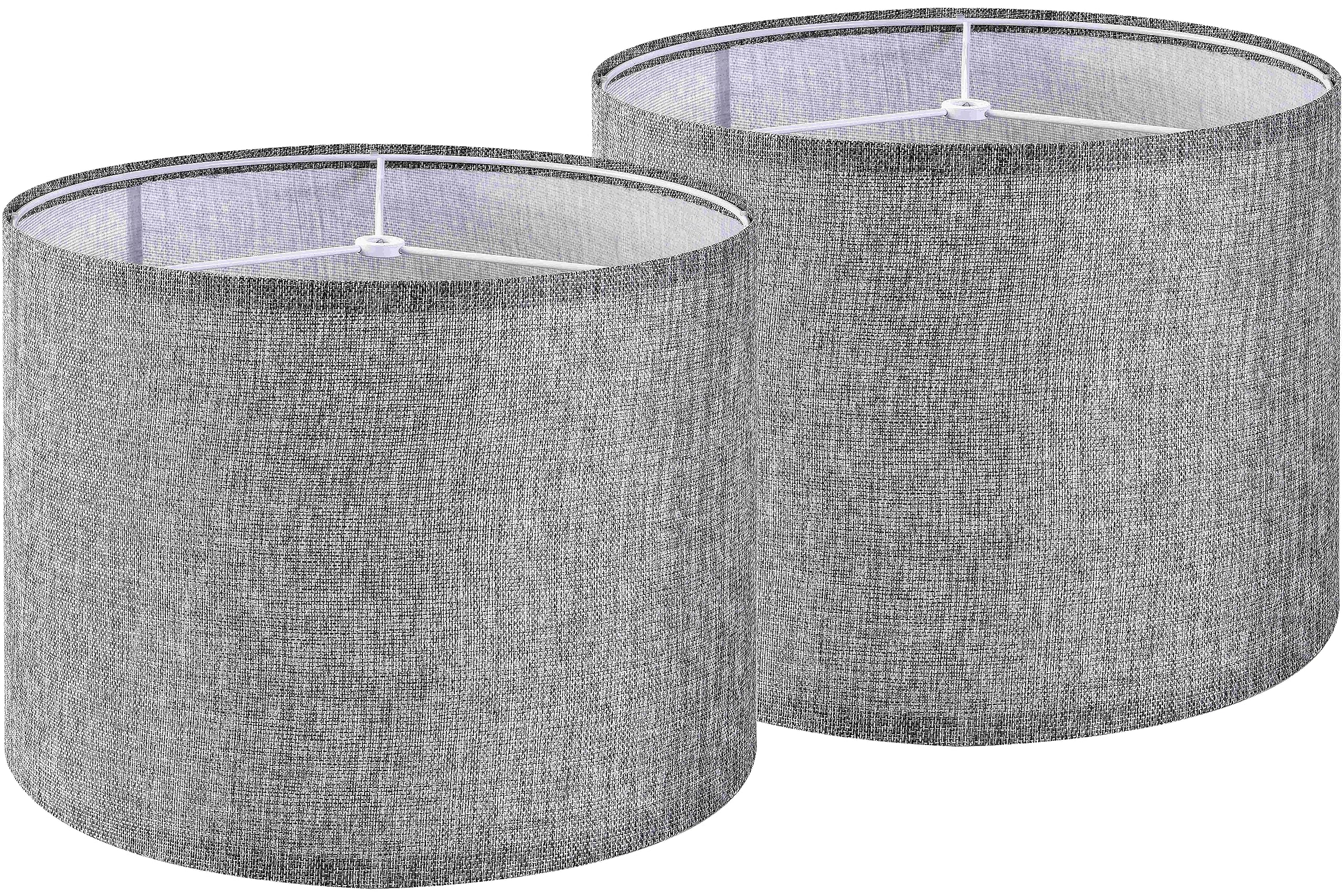 GO&SO Natural Linen Medium Drum Lamp Shades 13" Top x 13" Bottom x 10" High (Spider) Modern Beige Gray Lampshade for Table Lamps Bedside Lamps -Assembly Required - By GO&SO